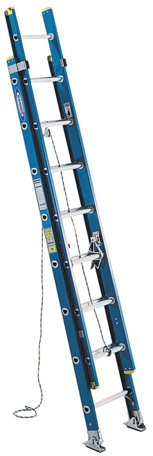WERNER D6024-2 Extension Ladder, 23 ft H Reach, 250 lb, Fiberglass [SKU: ORG6572341]