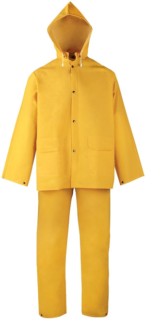 Diamondback SRS3/111-XL Rain Suit, XL, 30-1/2 in Inseam, Polyester/PVC, Yellow, Comfortable Corduroy Collar [SKU: ORG6083513]