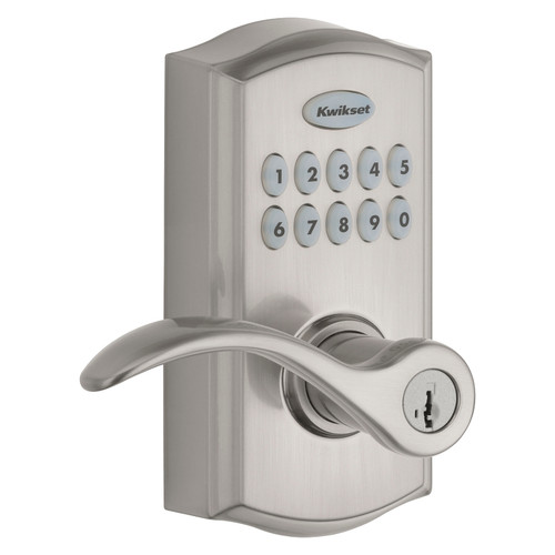 Kwikset 955PML 15 SMT CP Electronic Pembroke Lever, AAA Grade, Keyless Key, Zinc, Satin Nickel, Commercial [SKU: ORG8382053]