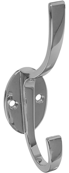 National Hardware V8009 N806-818 Coat and Hat Hook, 2-Hook, Zinc, Chrome [SKU: ORG2050599]