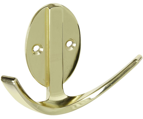 National Hardware V8010 N807-006 Robe Hook, 2-Hook, Zinc, Brass [SKU: ORG2050698]