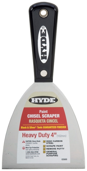 HYDE Black & Silver 02600 Chisel Scraper, Nylon Handle [SKU: ORG7226186]