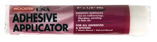 WOOSTER R245-9 Adhesive Applicator, 1/8 in Thick Nap, 9 in L, Fabric Cover, White [SKU: ORG4145454]