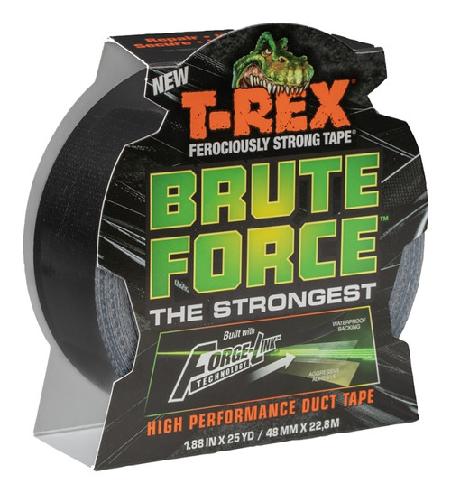 T-Rex Brute Force 242703 Duct Tape, 25 yd L, 1.88 in W, Black [SKU: ORG1959162]