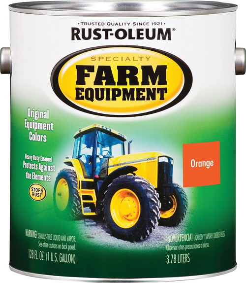 RUST-OLEUM SPECIALTY 7458402 Farm Equipment Enamel, Allis Chalmers Orange, 1 gal Can [SKU: ORG6825194]
