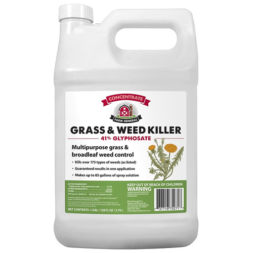 FARM GENERAL 75271 Glyphosate Grass and Weed Killer, Liquid, Clear/Viscous Green/Yellow, 1 gal [SKU: ORG7446529]
