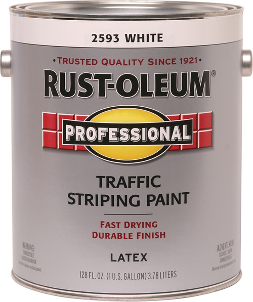 RUST-OLEUM PROFESSIONAL 2593402 Traffic Striping Paint, Flat, Traffic White, 1 gal, Pail [SKU: ORG8351975]