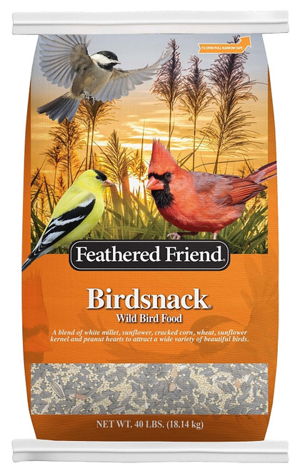 Feathered Friend Birdsnack Series 14161 Wild Bird Food, 40 lb Bag [SKU: ORG3596566]