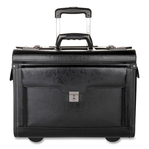 Catalog Case on Wheels, Fits Devices Up to 17.3", Leather, 19 x 9 x 15.5, Black [SKU: BND546110BLK]