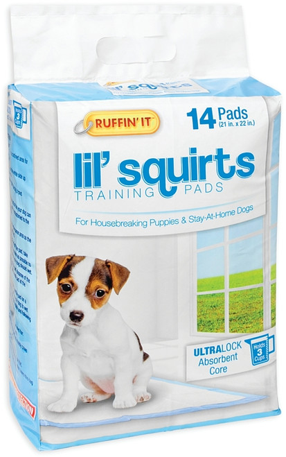 RUFFIN'IT Lil' Squirts 82014 Dog Training Pad, 22 in L, 21 in W, Cotton/Plastic [SKU: ORG4767331]