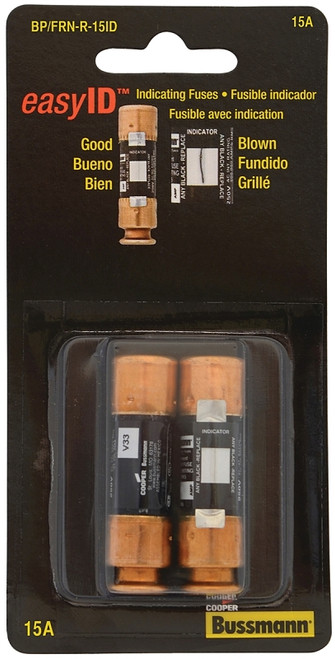Bussmann BP/FRN-R-15ID Fuse, 15 A, 250 V, Cartridge, Time Delay Fuse [SKU: ORG0428904]