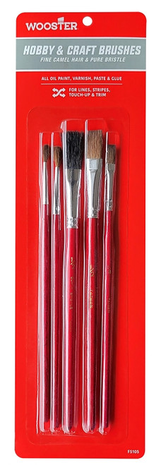 WOOSTER F5105 Artist Paint Brush Set, Plastic Handle, 7-7/8 in OAL [SKU: ORG6157481]