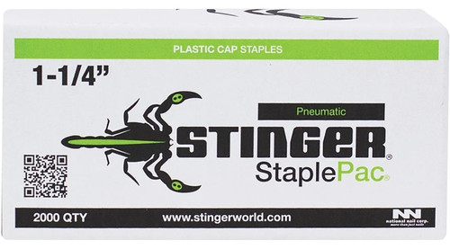 Stinger 136074 Cap Staple, 7/16 in W Crown, 1-1/4 in L Leg, 16 Gauge, Carbon Steel, Electro-Galvanized [SKU: ORG2609907]
