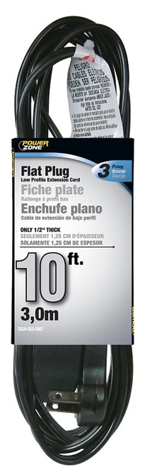 PowerZone Extension Cord, 16 AWG Cable, 5-15P Grounded Plug, 5-15R Grounded Receptacle, 10 ft L, 13 A, 125 V [SKU: ORG0530907]