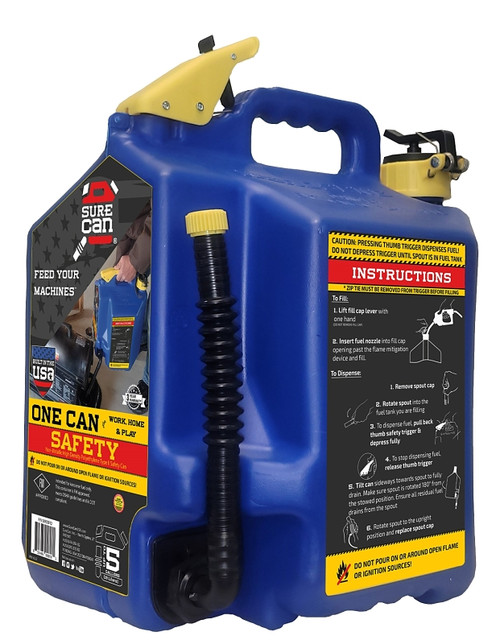SUREcan SUR5SFK2 Safety Can, 5 gal, HDPE, Blue [SKU: ORG1296243]