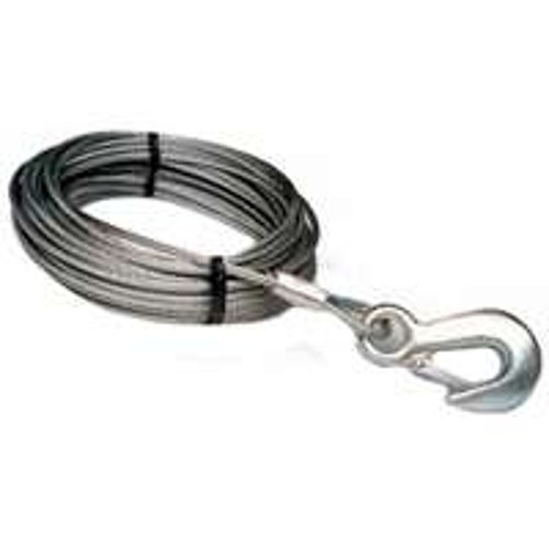 BARON 59401 Winch Cable, 7/32 in Dia, 50 ft L, Hook End, Galvanized Steel [SKU: ORG7068505]