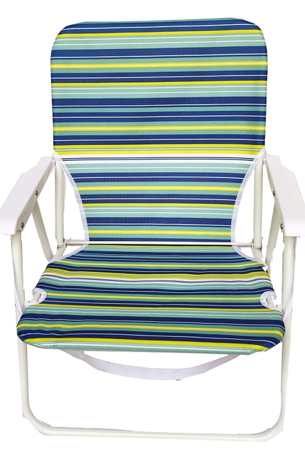Seasonal Trends F2S024 Beach Chair, 22 in W, 21.7 in D, 26.7 in H, Steel Frame, White Frame, 400D PE Solid Fabric Seat [SKU: ORG7420383]