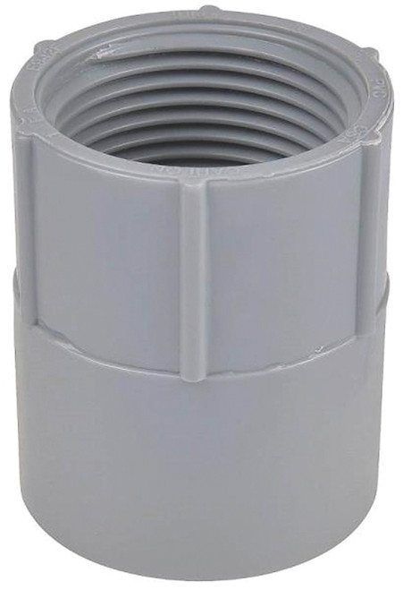 Carlon E942K-CAR Conduit Adapter, 2-1/2 in FPT x Socket, 3-11/32 in Dia, 2-15/16 in L, PVC, Gray [SKU: ORG6186480]
