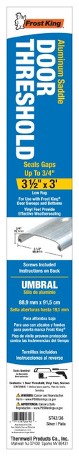 Frost King ST42/36H Saddle Threshold, 36 in L, 3-1/2 in W, Aluminum, Silver [SKU: ORG1324862]