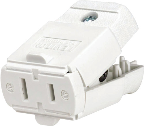 Leviton C22-00102-0WP Electrical Connector, 2 -Pole, 15 A, 125 V, NEMA: NEMA 1-15R, White [SKU: ORG4995213]