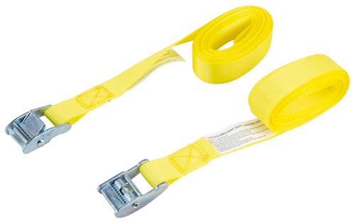 ProSource FH64055-1 Lashing Strap, Light-Duty, Polyester, Yellow, Zinc-Plated Buckle [SKU: ORG1432376]