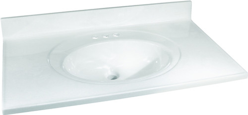 Foremost WW-2237 Vanity Top, 37 in OAL, 22 in OAW, Marble, White, Countertop Edge [SKU: ORG7208887]