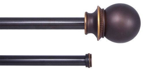 Kenney Fast Fit KN75217 Curtain Rod, 5/8 in Dia, 66 to 120 in L, Steel, Brown, Oil-Rubbed Bronze [SKU: ORG2240968]