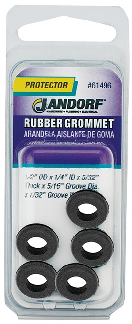 Jandorf 61496 Grommet, Rubber, Black, 5/32 in Thick Panel [SKU: ORG3395548]