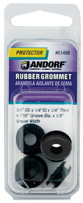 Jandorf 61498 Grommet, Rubber, Black, 1/4 in Thick Panel [SKU: ORG3395563]