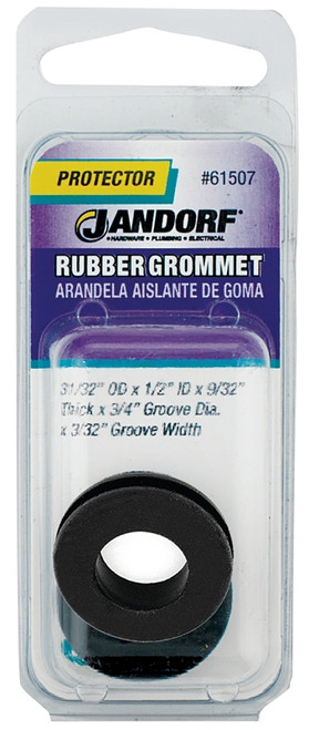 Jandorf 61507 Grommet, Rubber, Black, 9/32 in Thick Panel [SKU: ORG3395647]