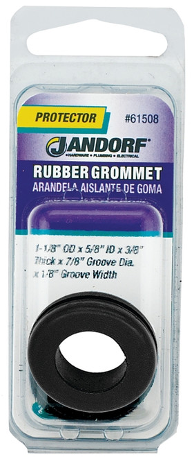 Jandorf 61508 Grommet, Rubber, Black, 3/8 in Thick Panel [SKU: ORG3395654]