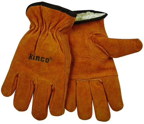 Kinco 51PL-M Driver Gloves, Men's, M, 10-1/2 in L, Keystone Thumb, Easy-On Cuff, Cowhide Leather, Gold [SKU: ORG8634156]