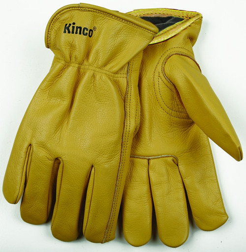 Heatkeep 98RL-M Driver Gloves, Men's, M, 10-1/2 in L, Keystone Thumb, Easy-On Cuff, Cowhide Leather, Gold [SKU: ORG8634289]