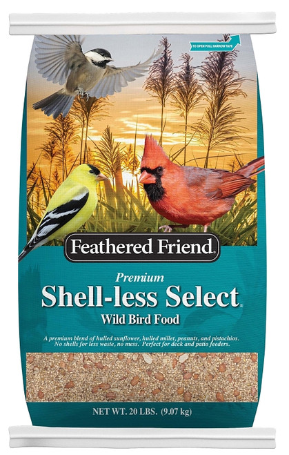 Feathered Friend Shell-Less Select Series 14170 Wild Bird Food, Premium, 20 lb Bag [SKU: ORG3596665]