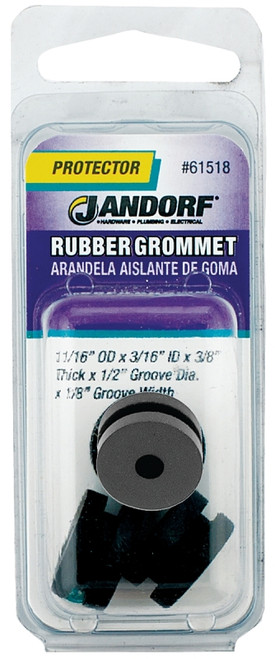 Jandorf 61518 Grommet, Rubber, Black, 3/8 in Thick Panel [SKU: ORG3395753]