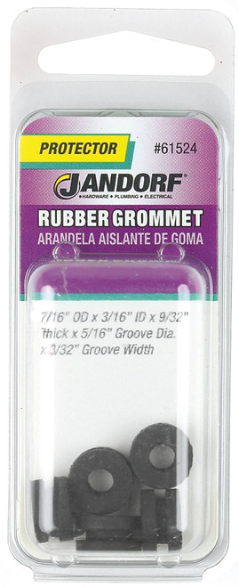 Jandorf 61524 Grommet, Rubber, Black, 9/32 in Thick Panel [SKU: ORG3395837]