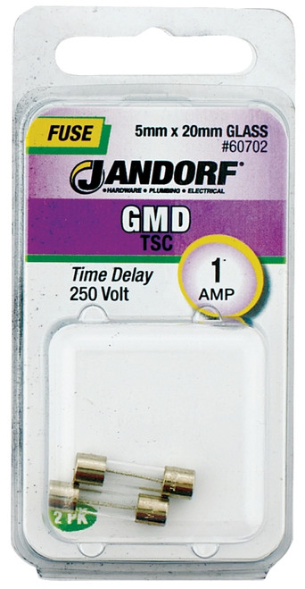 Jandorf 60702 Time Delay Fuse, 1 A, 250 V, 35 A, 10 kA Interrupt, Glass Body [SKU: ORG3398716]