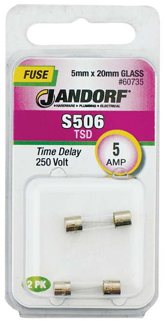 Jandorf 60735 Time Delay Fuse, 5 A, 250 V, 50 A Interrupt, Glass Body [SKU: ORG3399086]