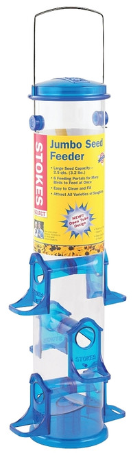 Stokes Select 38030 Seed Bird Feeder, 18 in H, 2.5 qt, Polycarbonate, Blue/Clear/Green, Hanging Mounting [SKU: ORG3026853]
