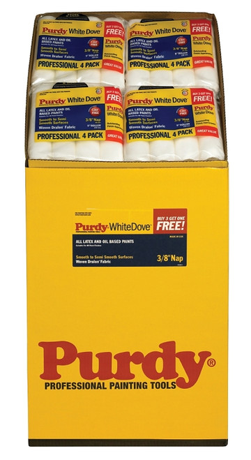Purdy 14B863400 Paint Roller Cover, 3/8 in Thick Nap, 9 in L, Woven Fabric Cover, White [SKU: ORG3043734]