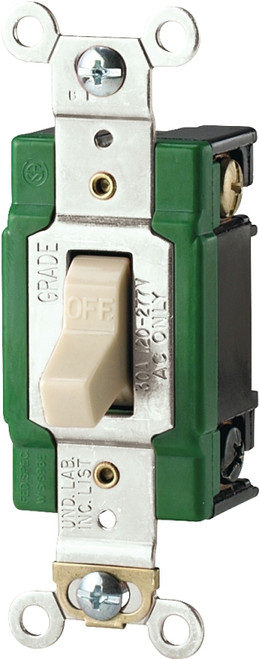 Eaton Cooper Wiring WD3032V Toggle Switch, 277 VAC, Back, Side Terminal, Polycarbonate Housing Material, Ivory [SKU: ORG6867972]