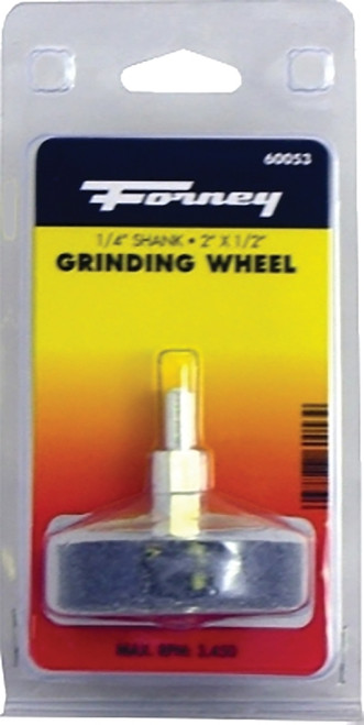 Forney 60053 Grinding Wheel, 1/2 x 2 in Dia, 1/4 in Arbor/Shank, 60 Grit, Aluminum Oxide Abrasive [SKU: ORG8910390]