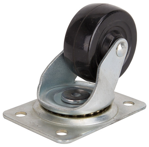 ProSource 1111 Swivel Caster, 2-1/2 in Dia Wheel, 1 in W Wheel, Rubber Wheel, Black, 130 lb, Steel Housing Material [SKU: ORG0448480]