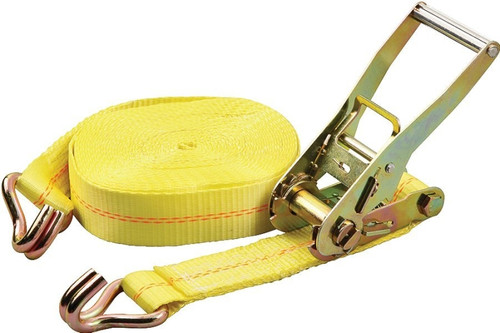 ProSource FH64072 Tie-Down, 2 in W, 40 ft L, Polyester Webbing, Metal Ratchet, Yellow, 3333 lb, Steel End Fitting [SKU: ORG1419852]
