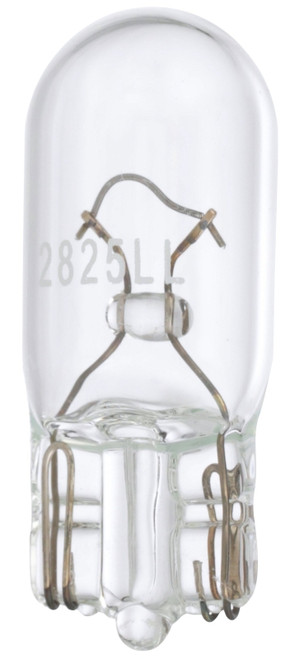 PEAK 2825LL-BPP Miniature Automotive Bulb, 12 V, 5 W, Incandescent Lamp, Wedge Base, Clear Light [SKU: ORG1058478]