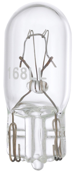 PEAK 168LL-BPP Miniature Automotive Bulb, 14 V, 5 W, Incandescent Lamp, Wedge Base, Clear Light [SKU: ORG8212839]
