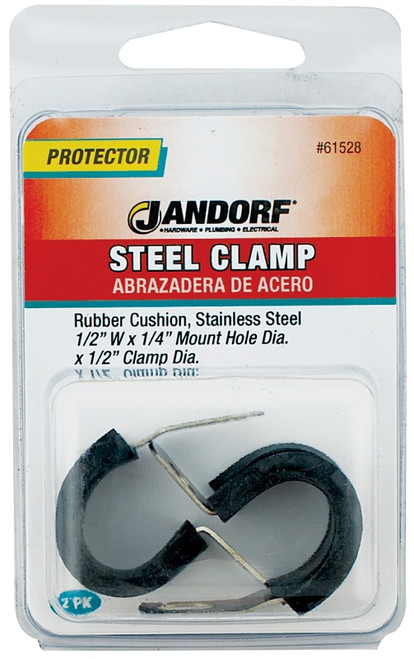 Jandorf 61528 Cushion Clamp, Rubber/Stainless Steel, Black [SKU: ORG3395894]