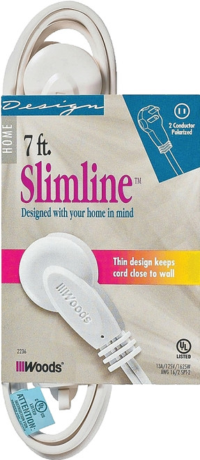 CCI 2236 Extension Cord, 16 AWG Cable, 7 ft L, 13 A, 125 V, White [SKU: ORG6753800]