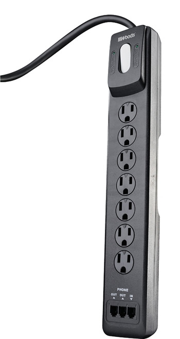 Woods 41626 Surge Protector Strip, 120 V, 15 A, 7 -Outlet, 1780 J Energy [SKU: ORG9810185]