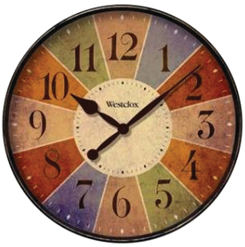 Westclox 32897 Clock, Round, Multi-Color Frame, Plastic Clock Face, Analog [SKU: ORG7504111]